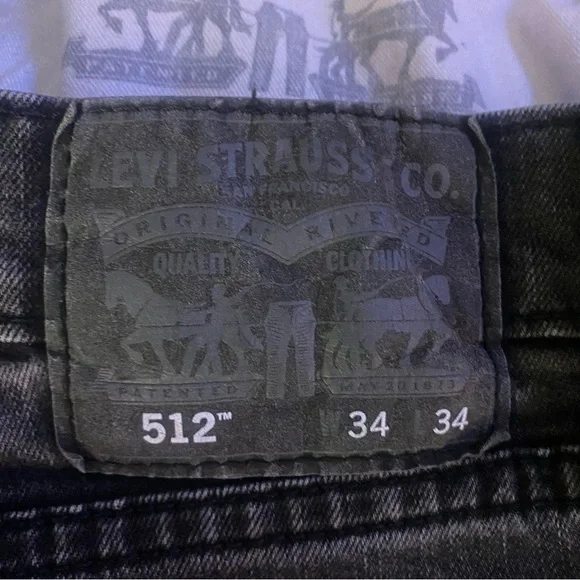 Levi's 512 Black Slim Jeans GUC 34x34 - Picture 3 of 7